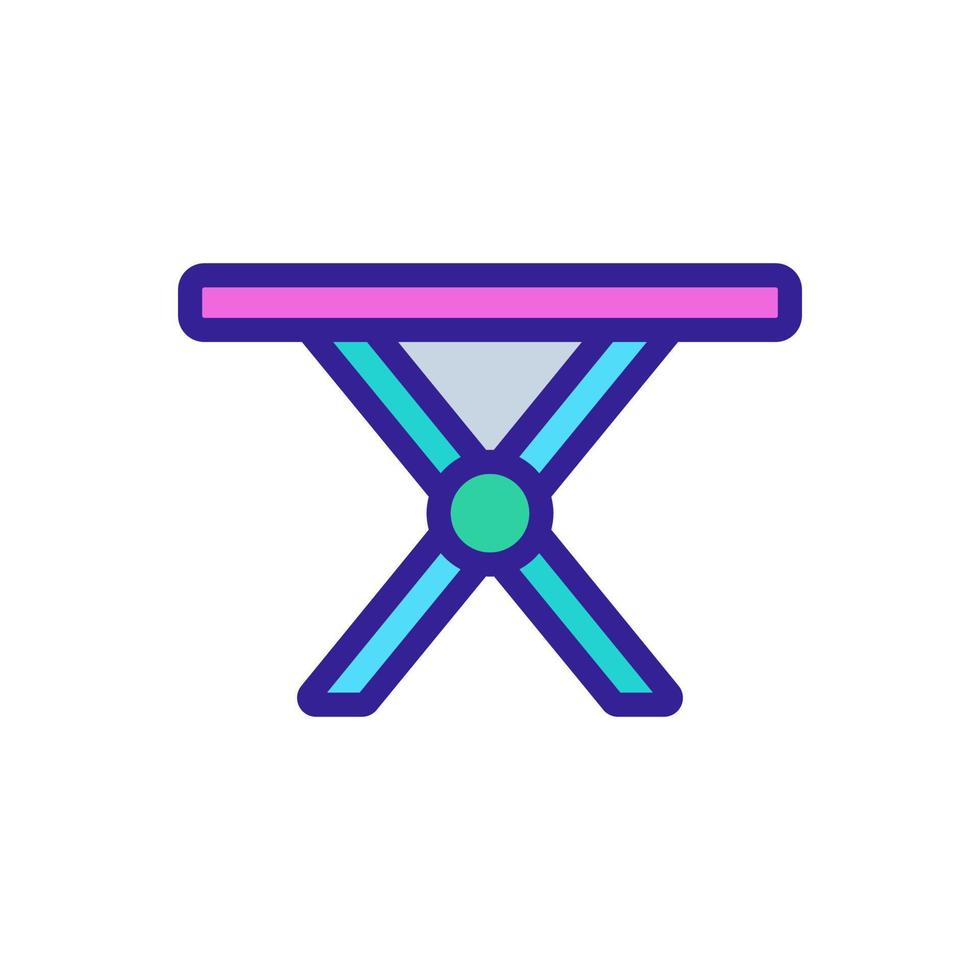 double folding table with mount icon vector outline illustration