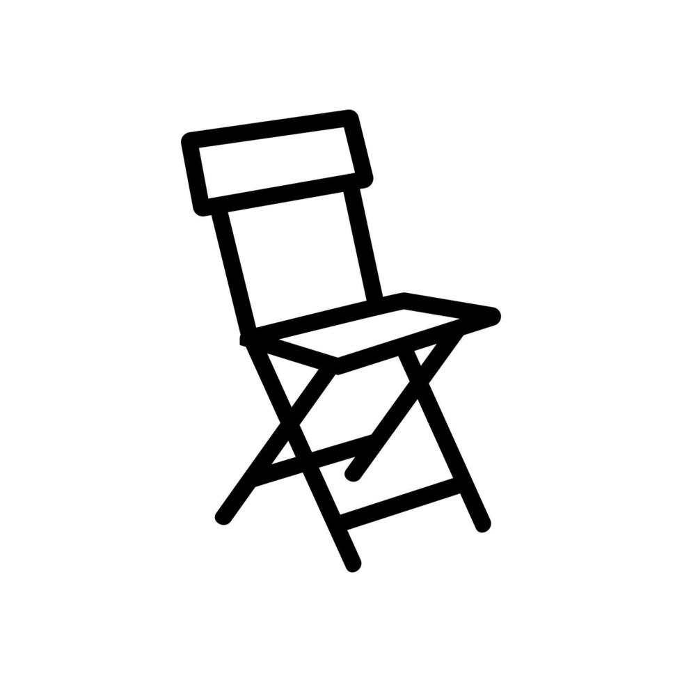 folding sagging chair with back icon vector outline illustration