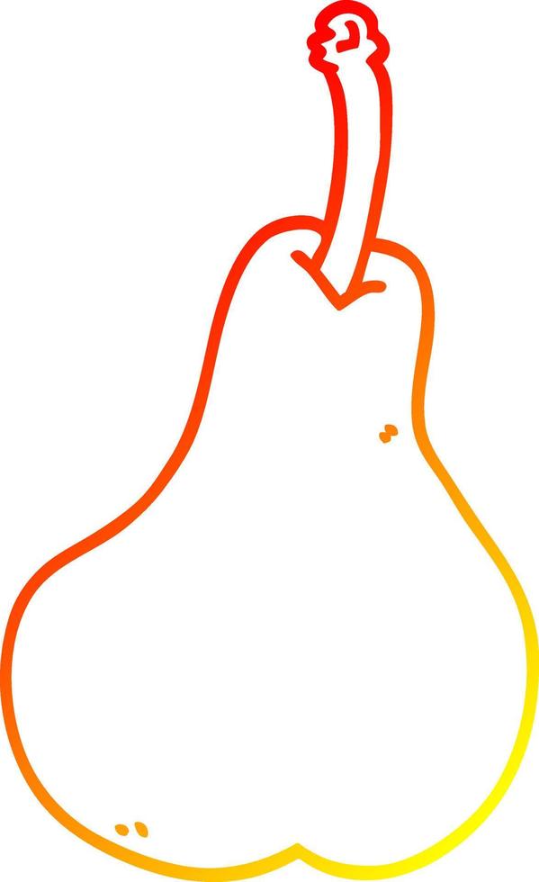 warm gradient line drawing cartoon healthy pear vector
