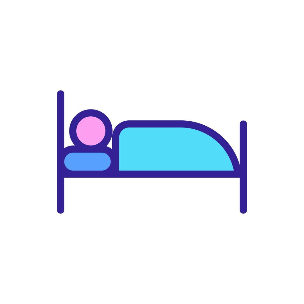 Man lies on the bed icon vector. Isolated contour symbol illustration vector