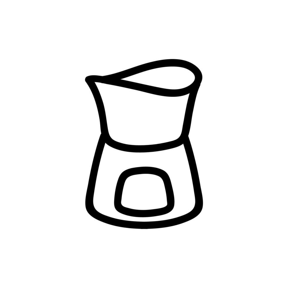 ilustración de contorno de vector de icono de soporte de fondue de cerámica