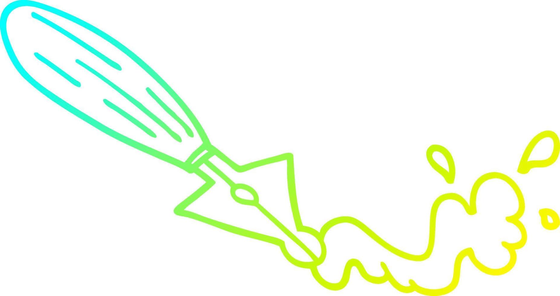 cold gradient line drawing cartoon fountain pen vector