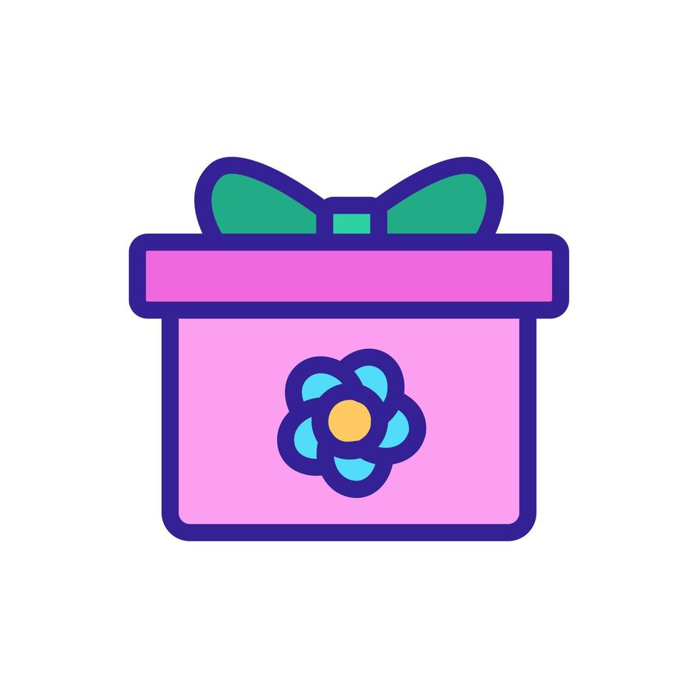 flor regalo caja icono vector contorno ilustración