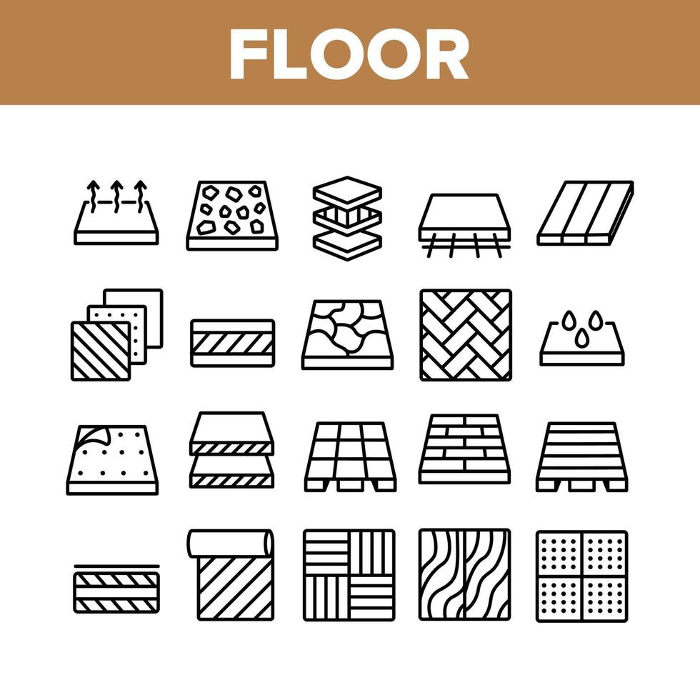 Floor And Material Collection Icons Set Vector