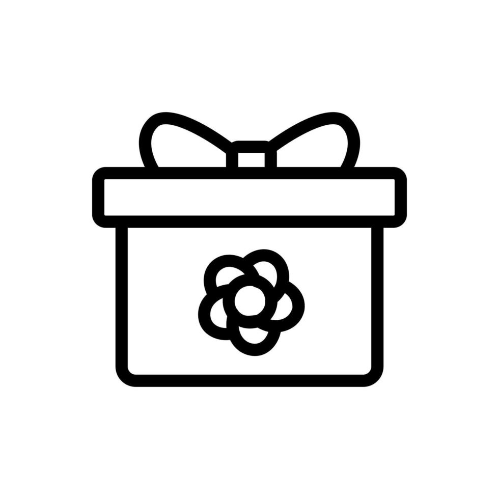flor regalo caja icono vector contorno ilustración