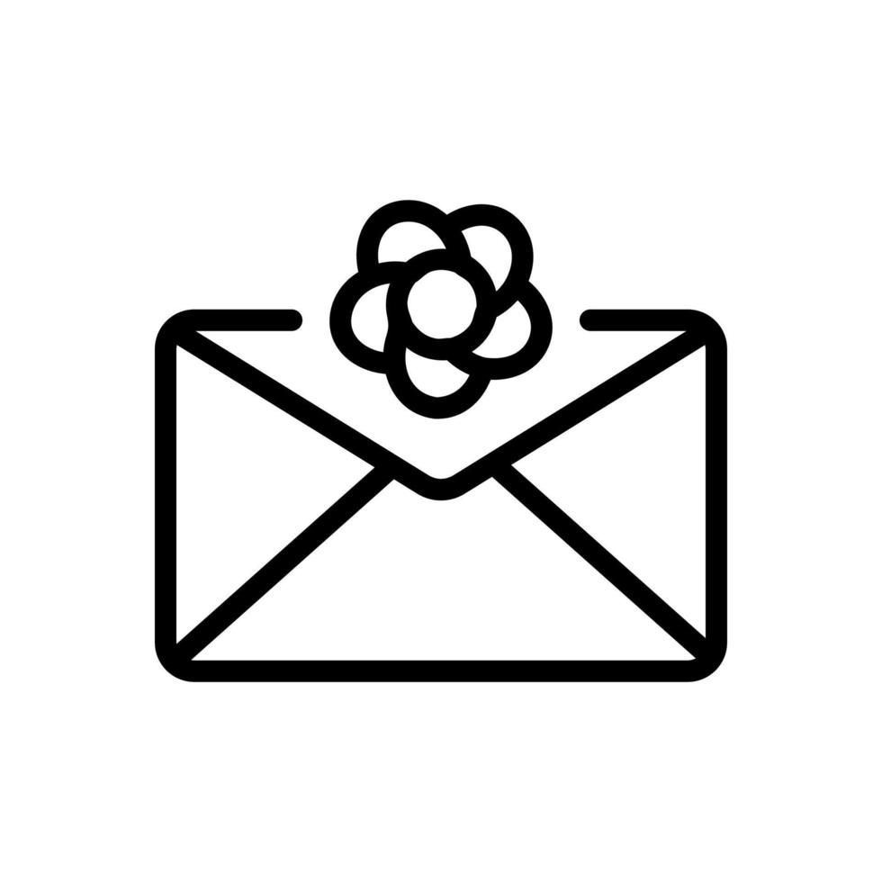 flower shop mail message icon vector outline illustration