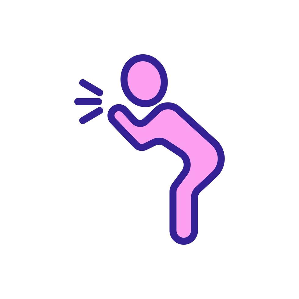 Man vomits icon vector. Isolated contour symbol illustration vector