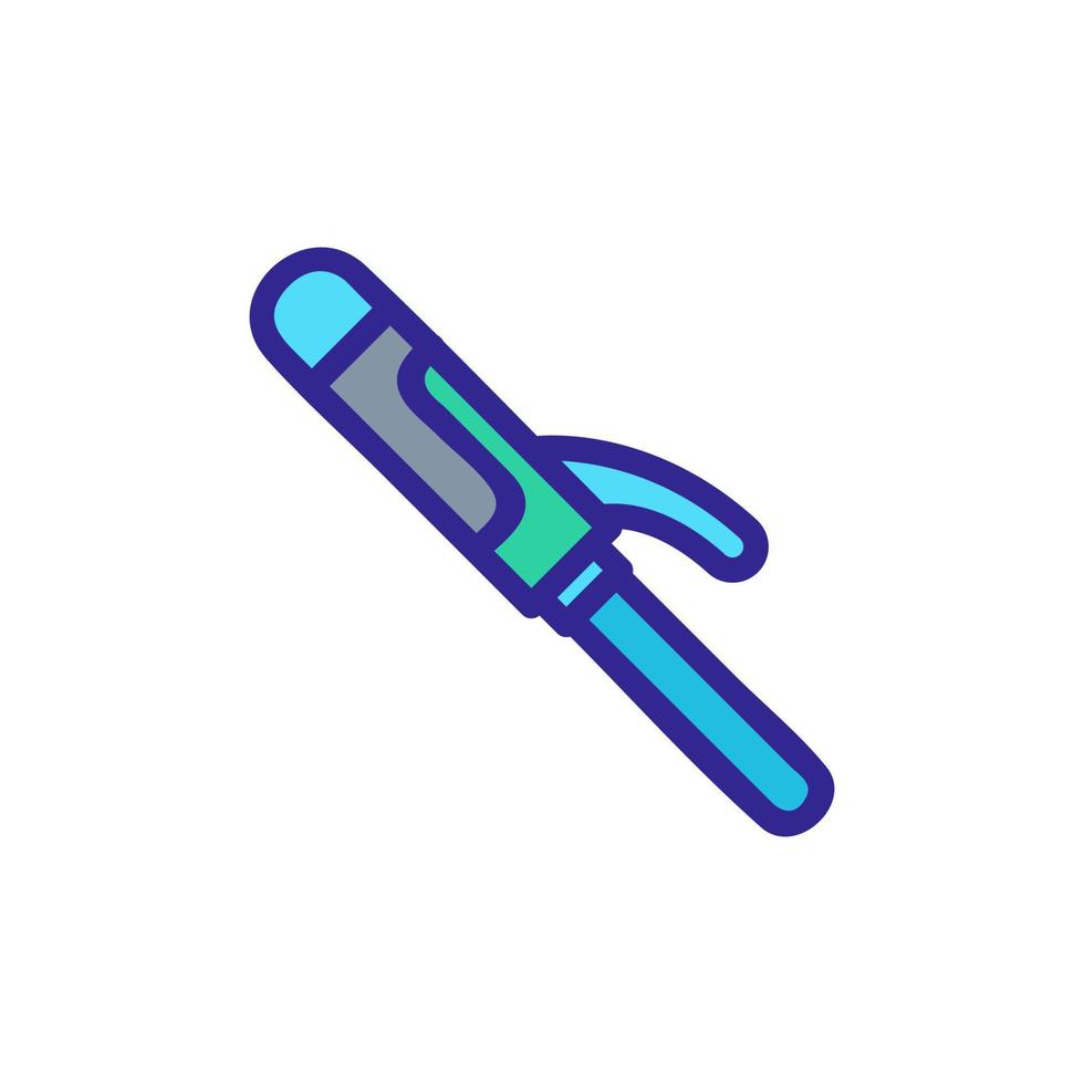 classic curling iron with clip icon vector outline illustration
