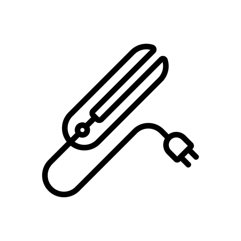 ilustración de contorno de vector de icono de pinzas de pelo eléctrico