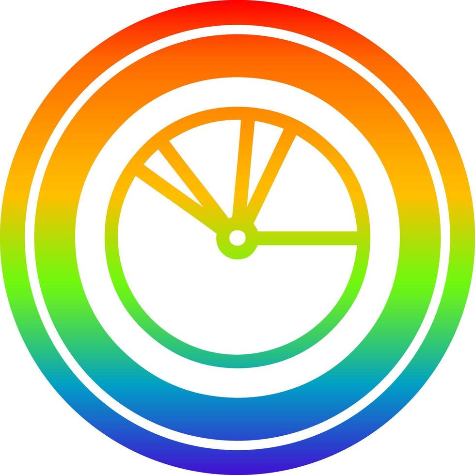 pie chart in rainbow spectrum vector