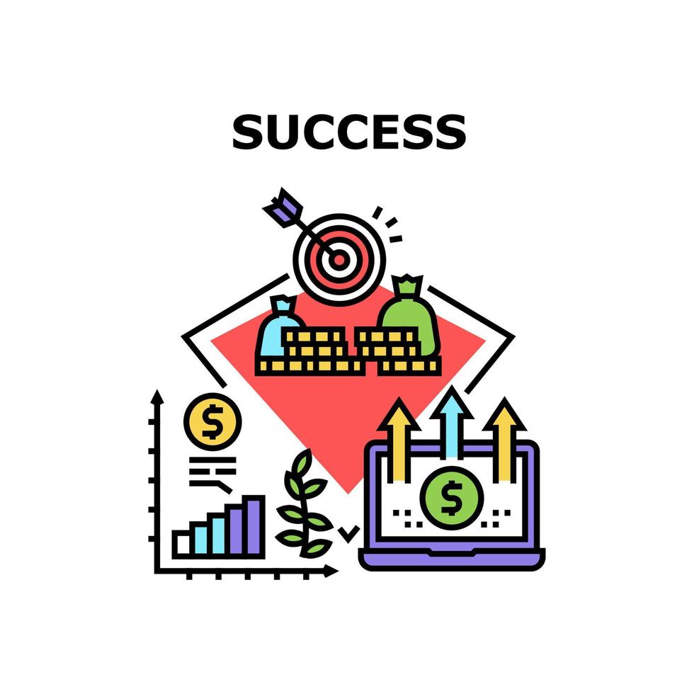 ilustración de color de concepto de vector económico de éxito