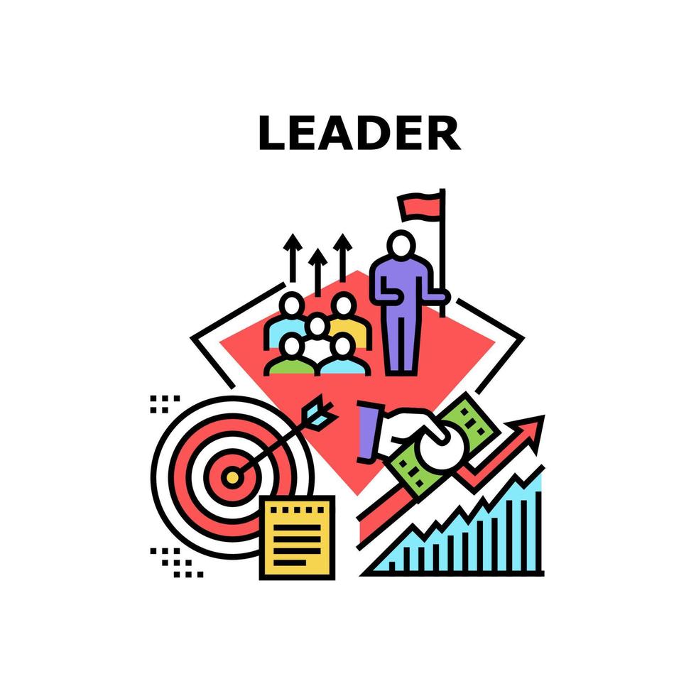 ilustración de color de concepto de vector de líder financiero