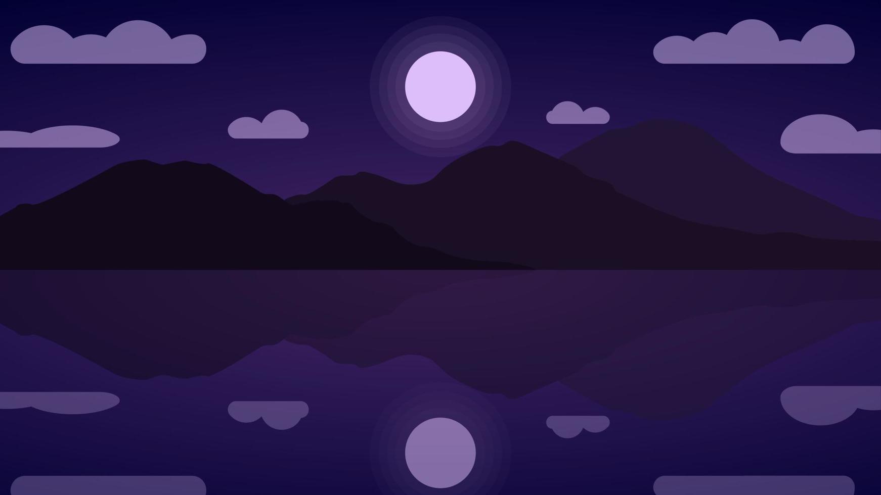 gradienr starry night background and mountain vector