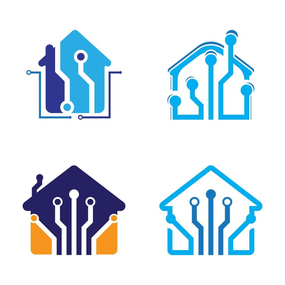 home tech logo vector illustration