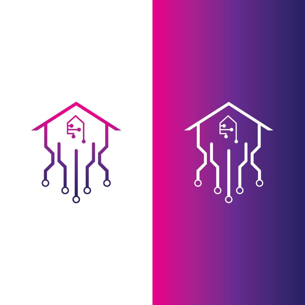 home tech logo vector illustration