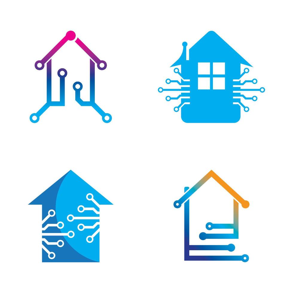home tech logo vector illustration
