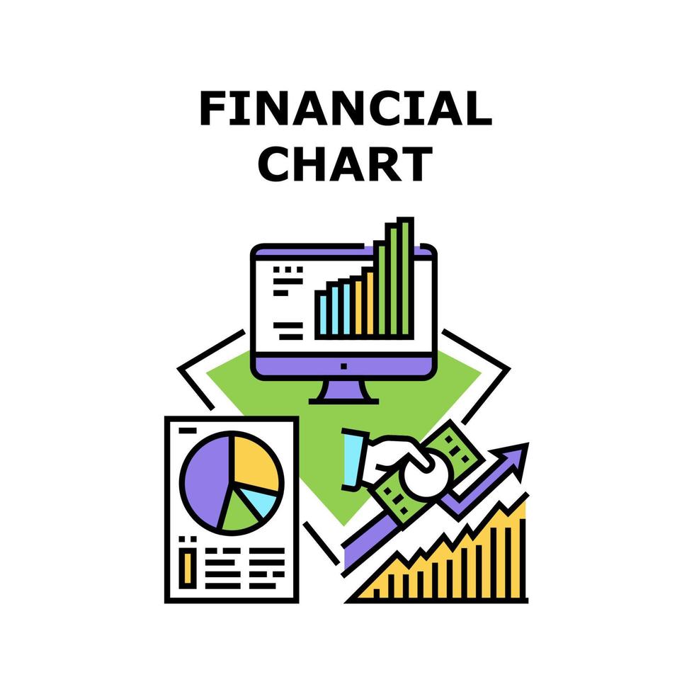 Financial Chart Vector Concept Color Illustration