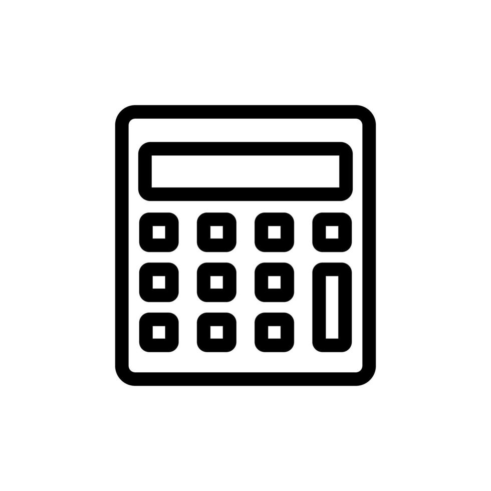 Calculator icon vector. Isolated contour symbol illustration vector