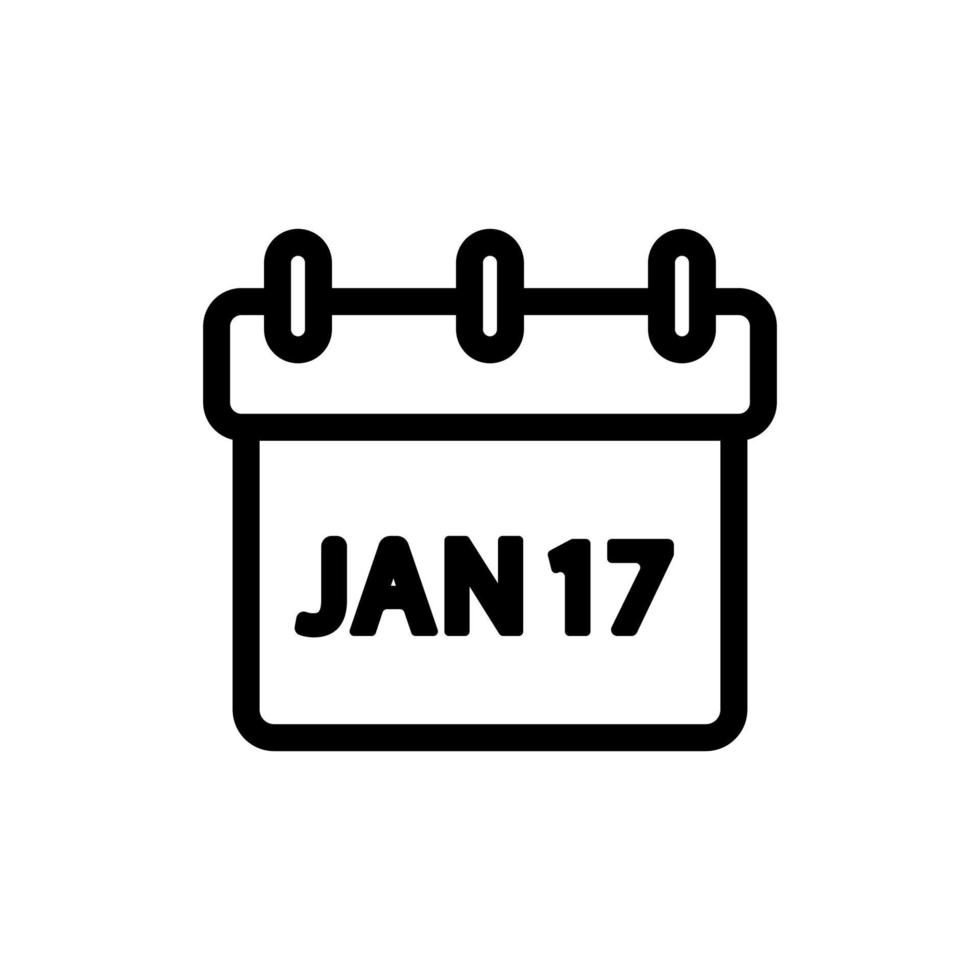 Calendar icon vector. Isolated contour symbol illustration vector