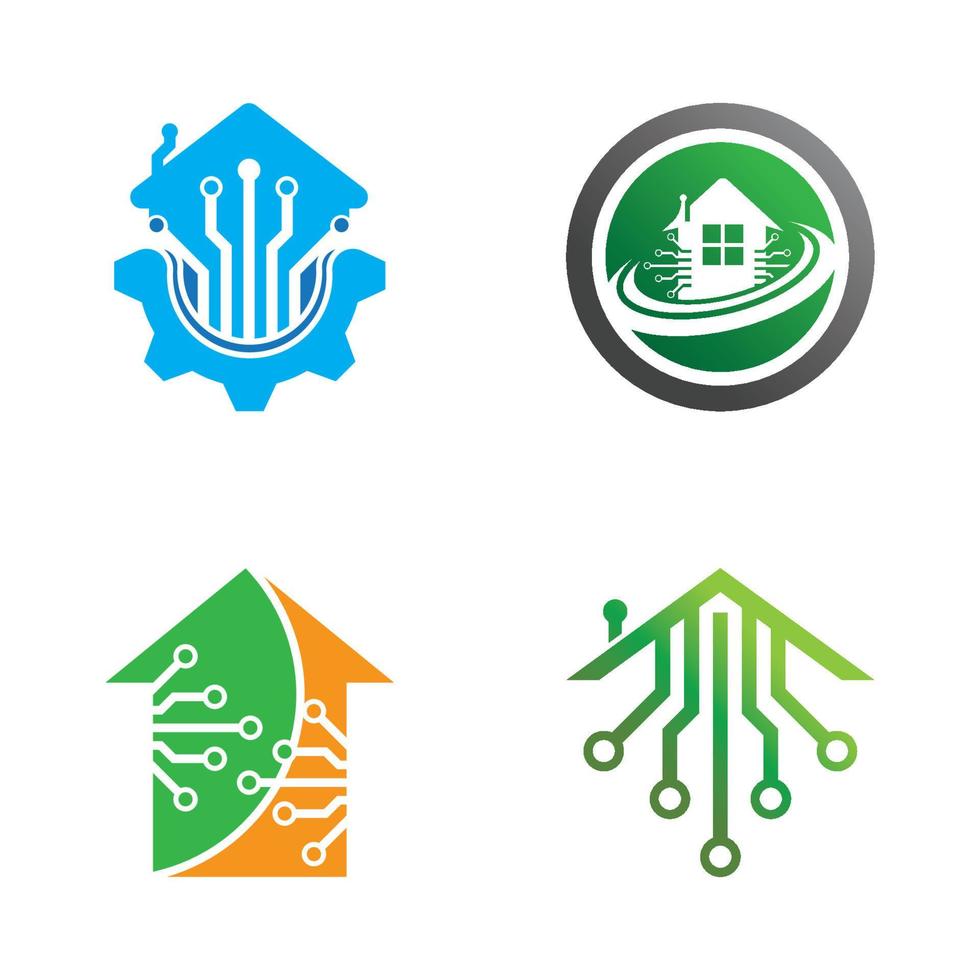 home tech logo vector illustration