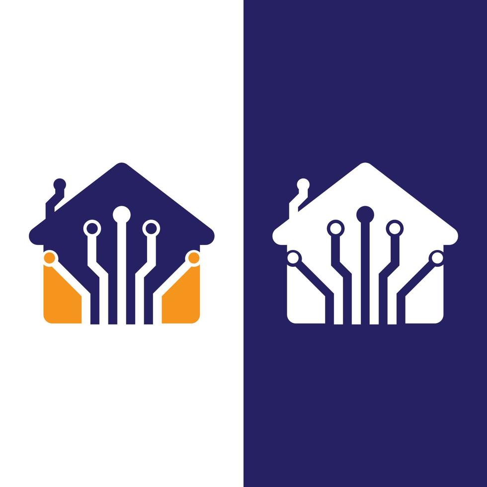home tech logo vector illustration