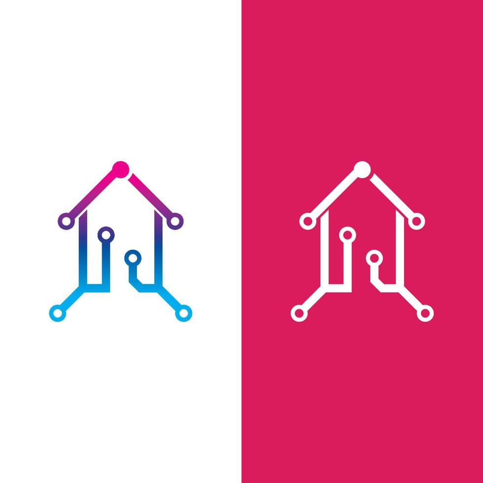 home tech logo vector illustration