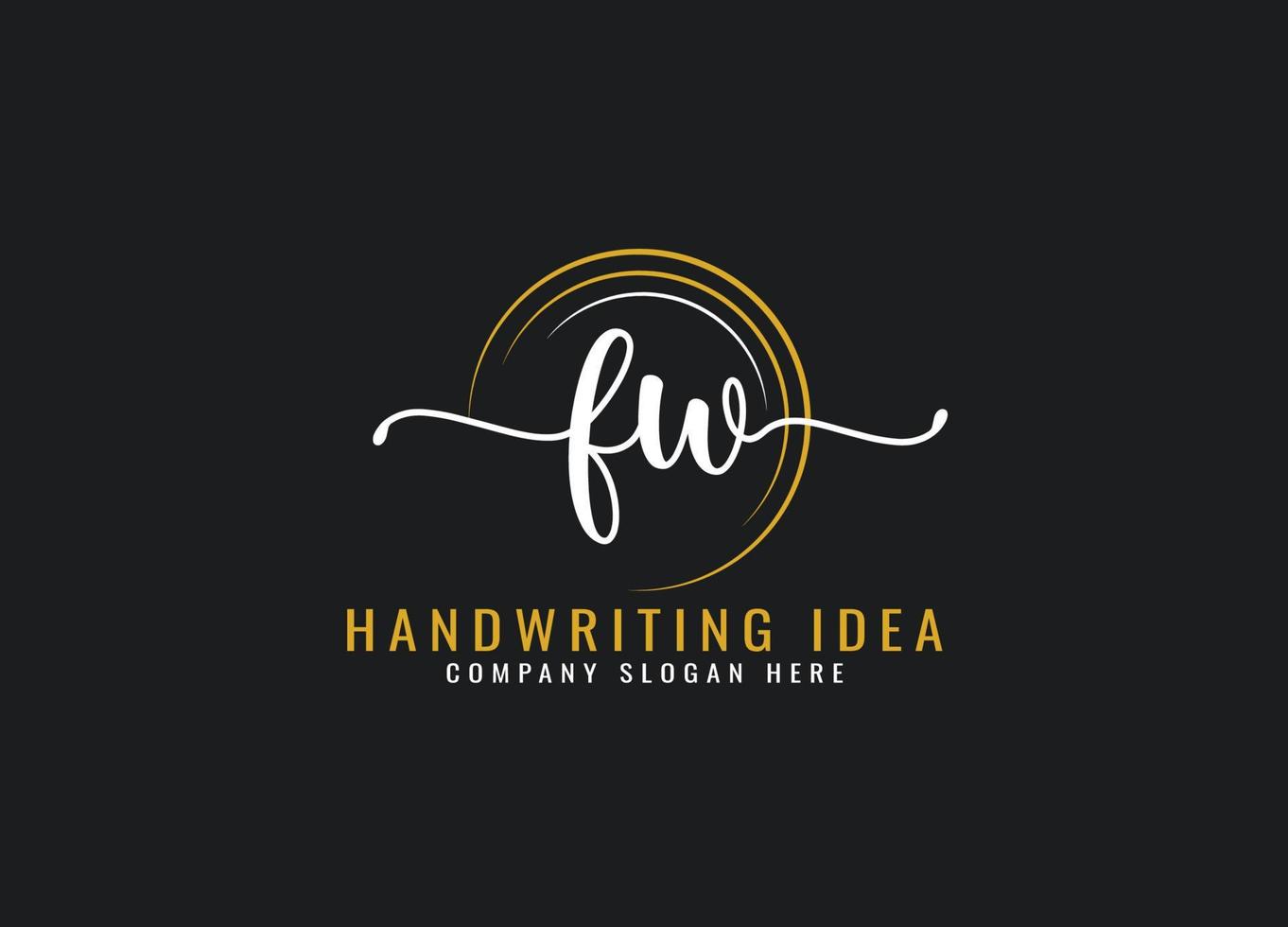 Initial F W letter handwriting logo Design vector