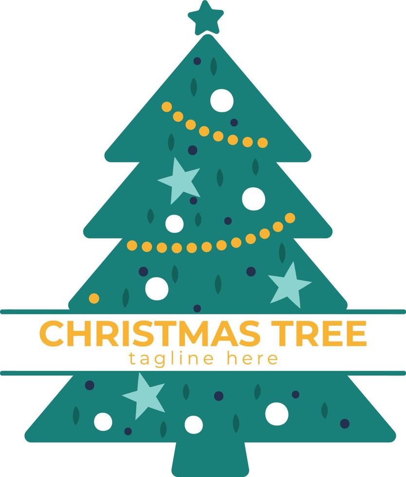 Christmas coloring tree vector template