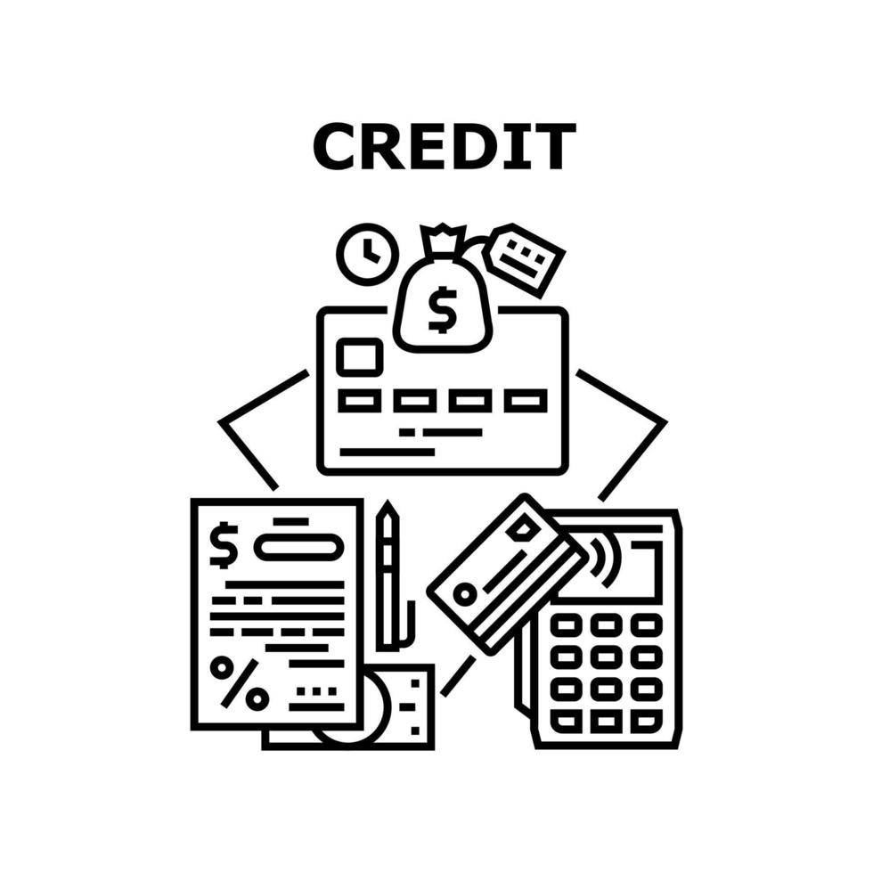 Credit Money Vector Concept Black Illustration