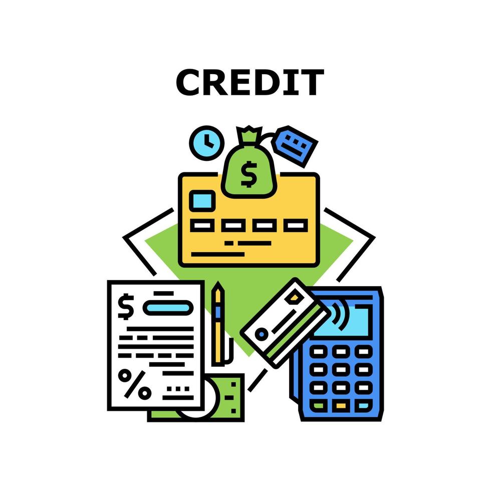 Credit Money Vector Concept Color Illustration