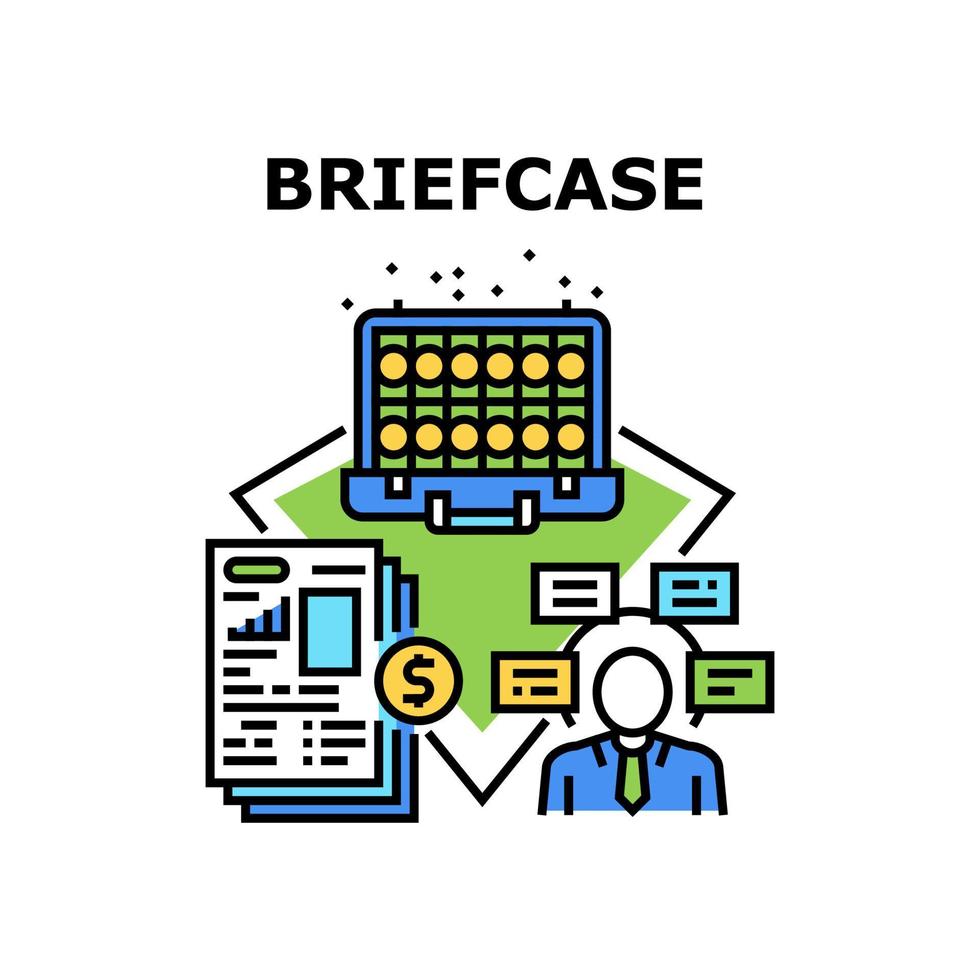 Briefcase Bag Vector Concept Color Illustration