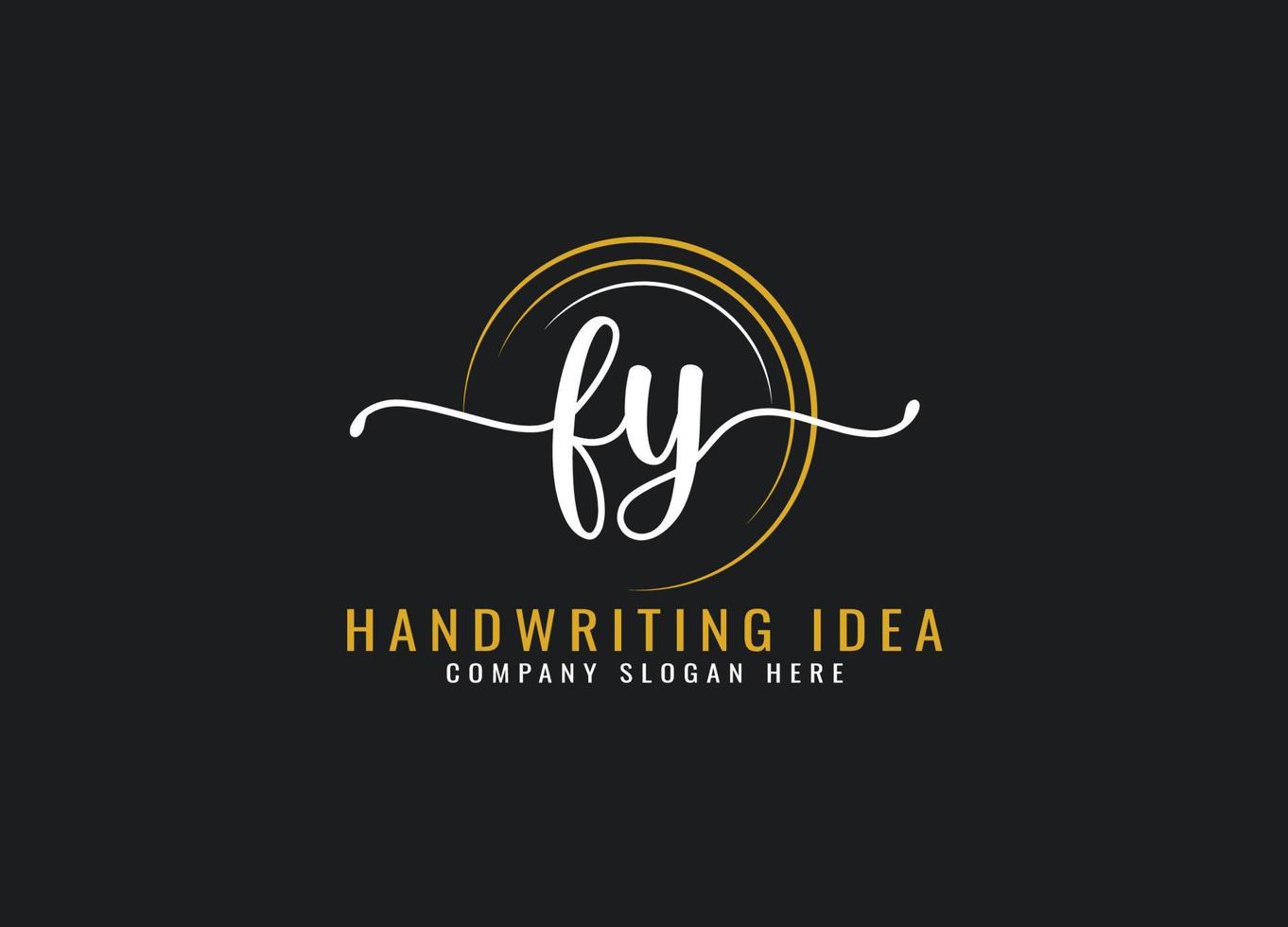 Initial F Y letter handwriting logo Design vector