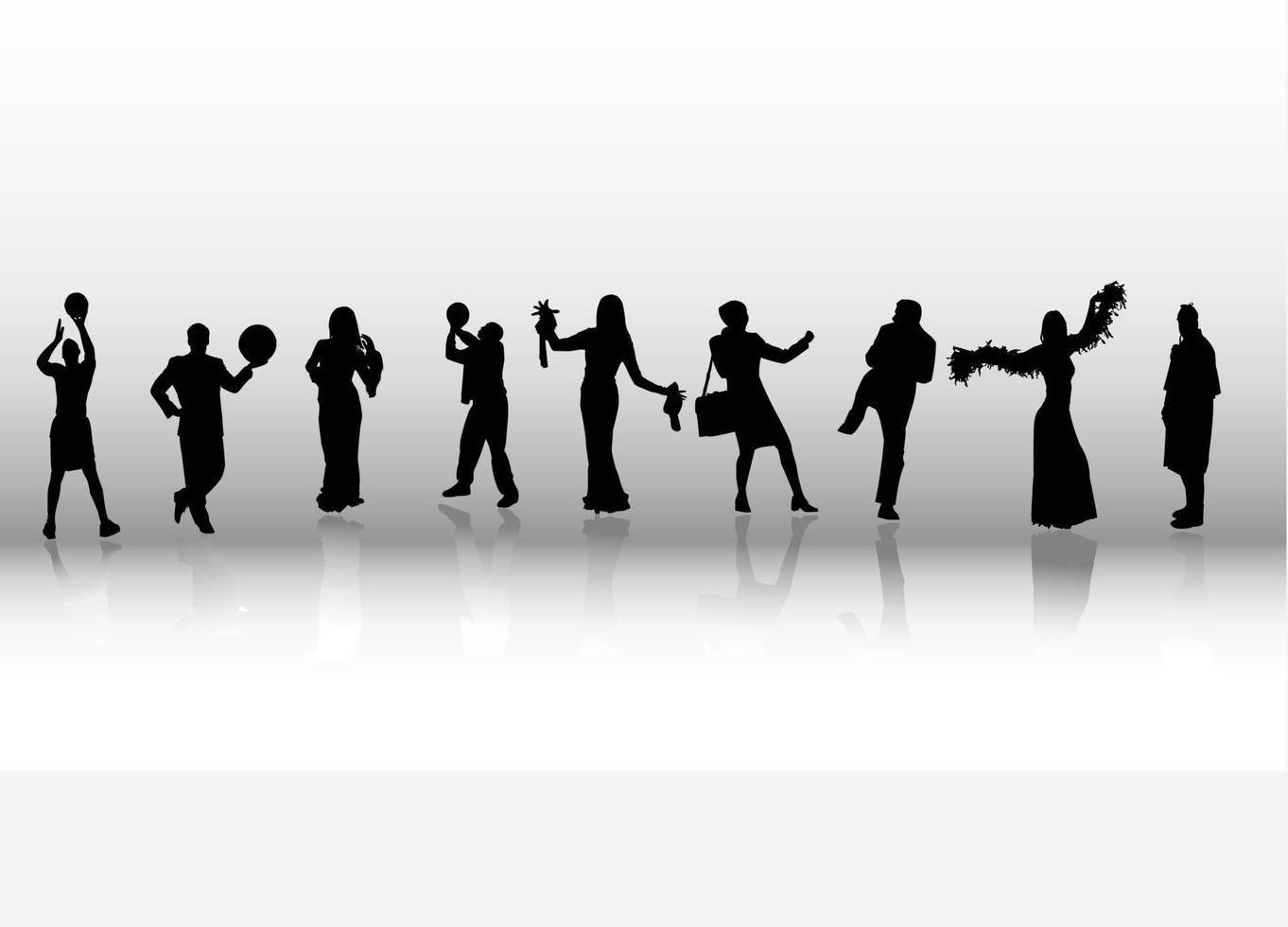 Modern man women Silhouette people  vector template