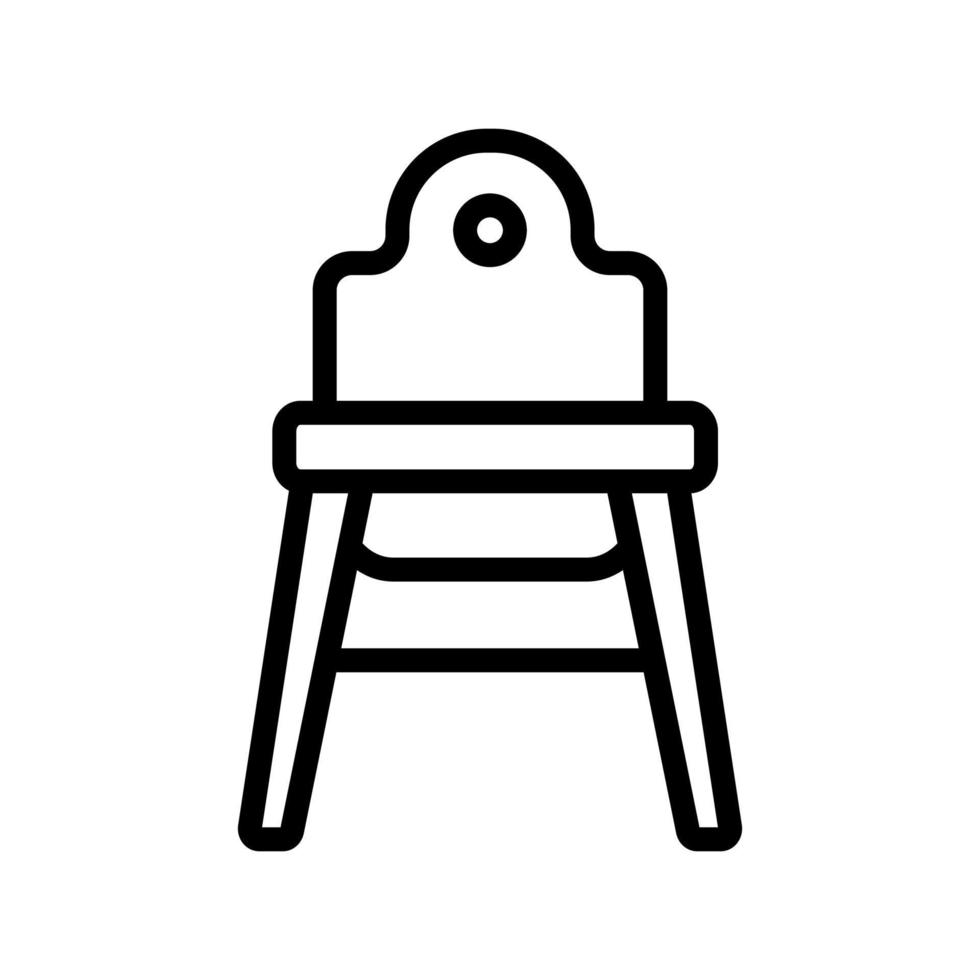 plain plastic baby chair icon vector outline illustration