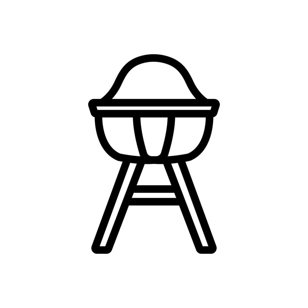 feeding chair with leg lock icon vector outline illustration