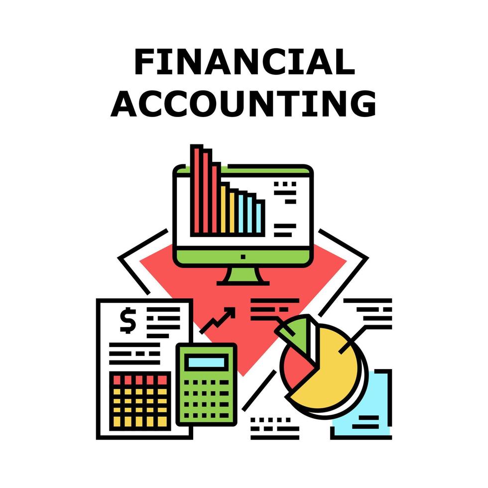 Financial Accounting Concept Color Illustration vector