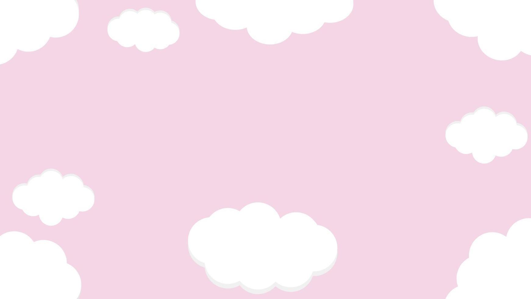 cute cloud illustration on pink background, perfect for wallpaper, backdrop, postcard, background  for your design vector