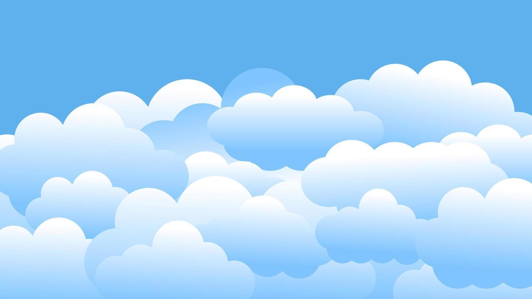 la ilustración de fondo de pantalla de cielo azul nublado, perfecta para fondo de pantalla, fondo, postal y fondo para su diseño vector