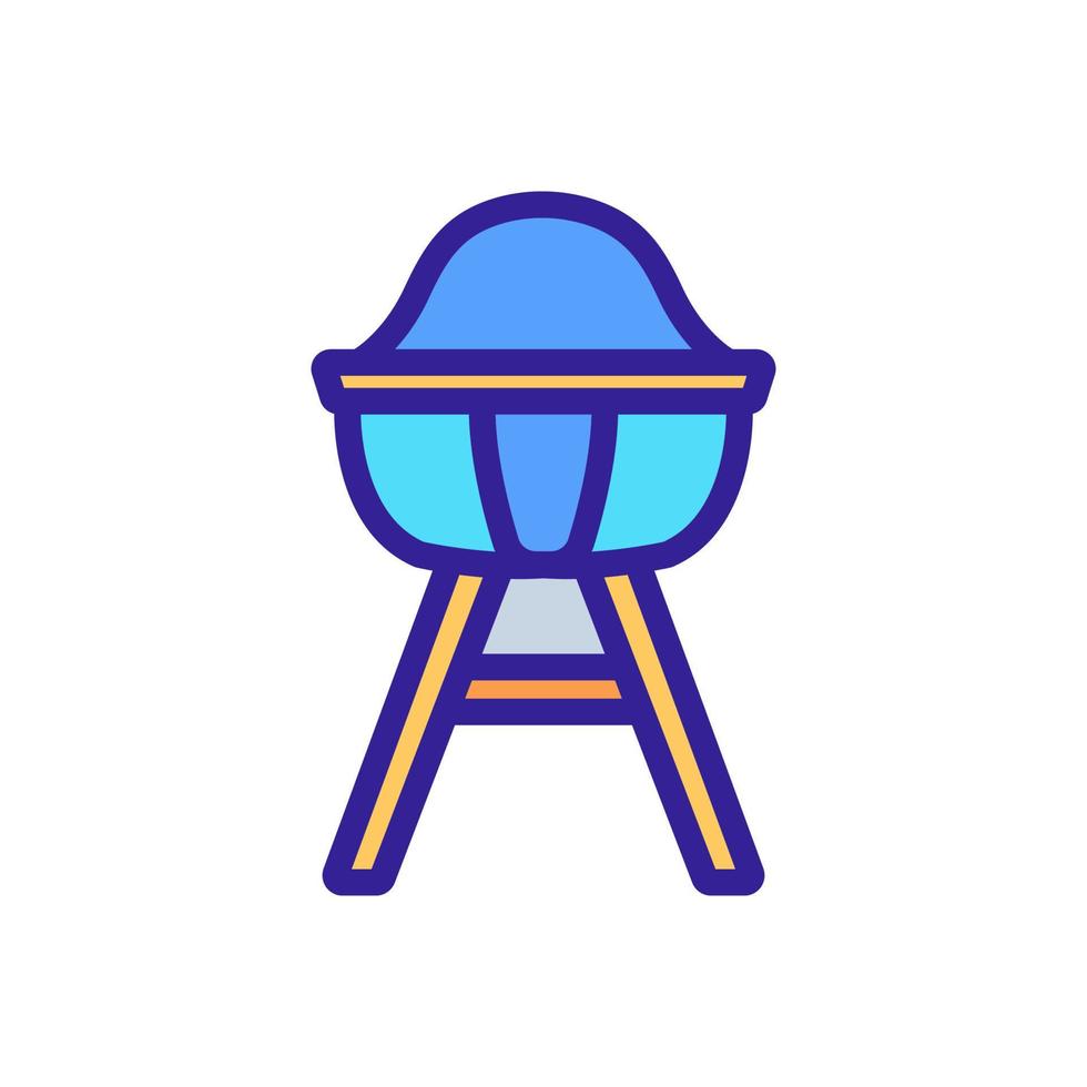 feeding chair with leg lock icon vector outline illustration