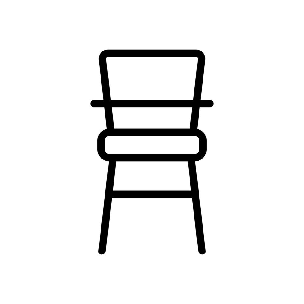 silla de madera clásica para la ilustración del contorno del vector del icono de alimentación