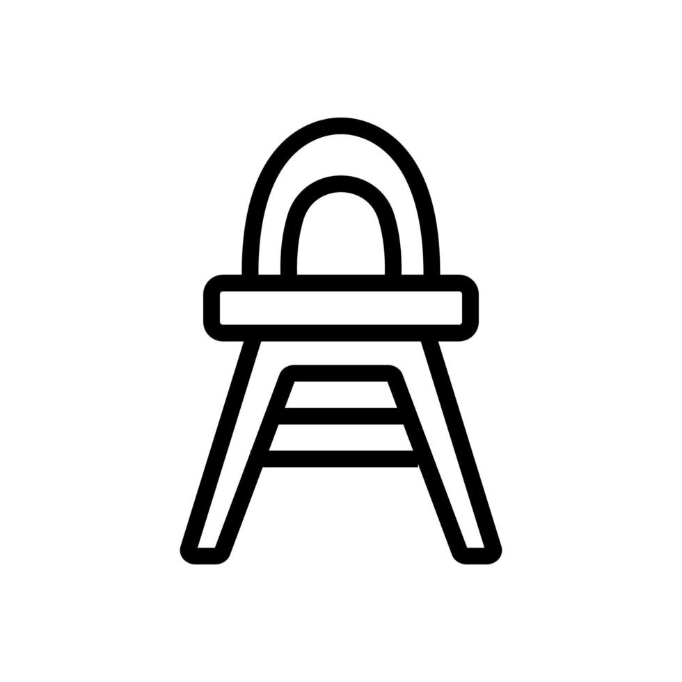 plastic feeding chair with rounded back icon vector outline illustration