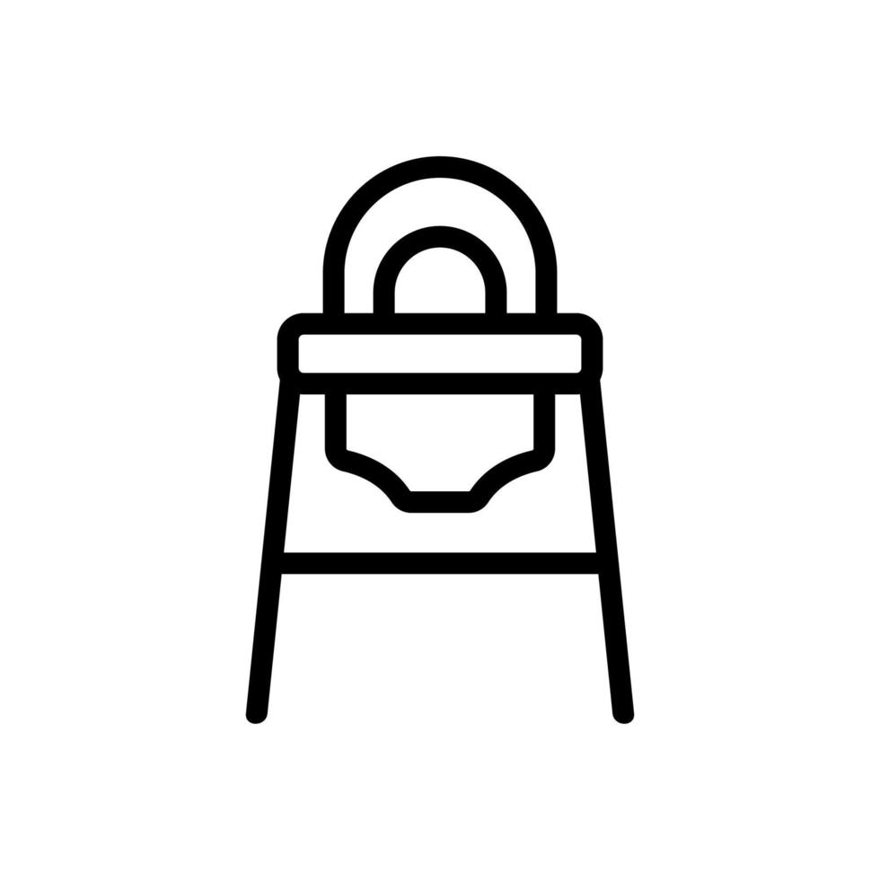 transformer feeding chair with rounded back icon vector outline illustration