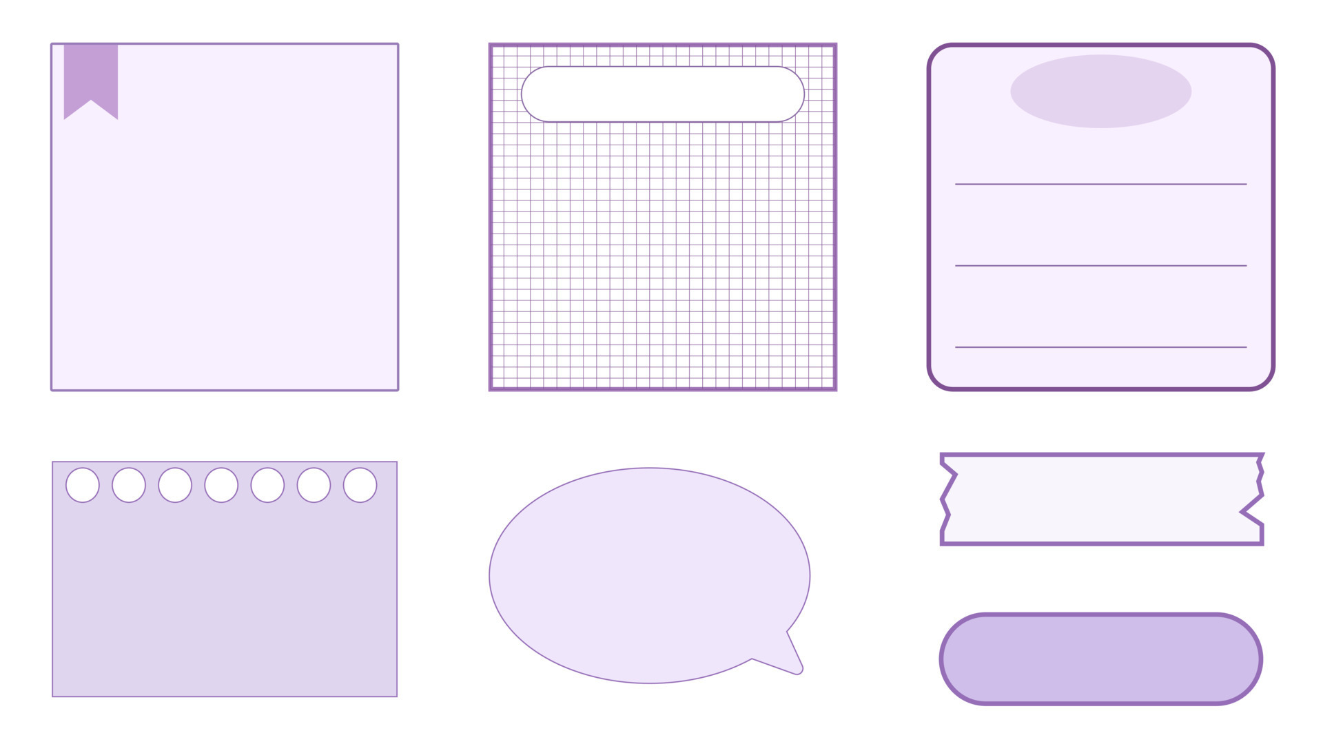 set-of-the-cute-purple-planner-template-notepad-memo-grid-paper