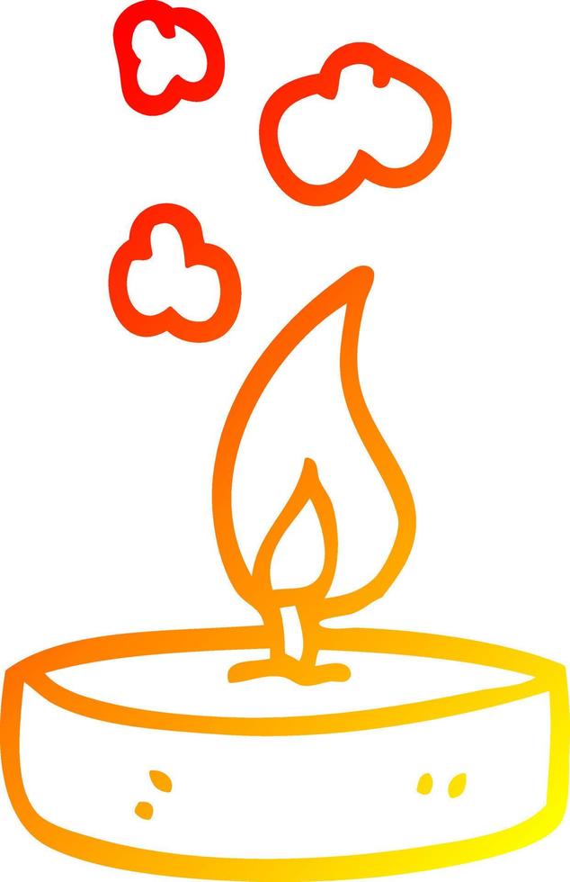 warm gradient line drawing cartoon scented candle vector