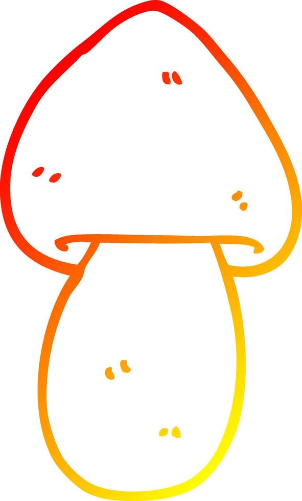 warm gradient line drawing cartoon mushroom vector