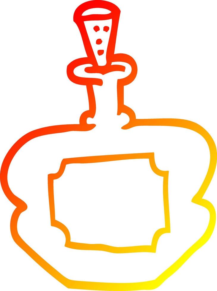 botella de perfume de dibujos animados de dibujo lineal de gradiente cálido vector