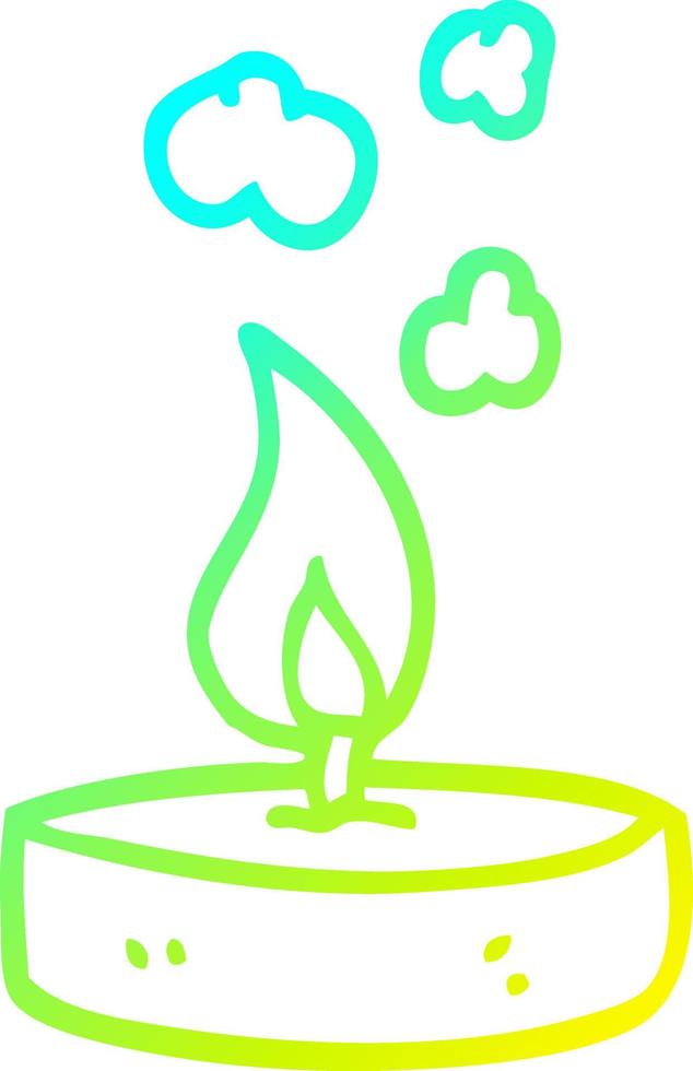 cold gradient line drawing cartoon small candle vector
