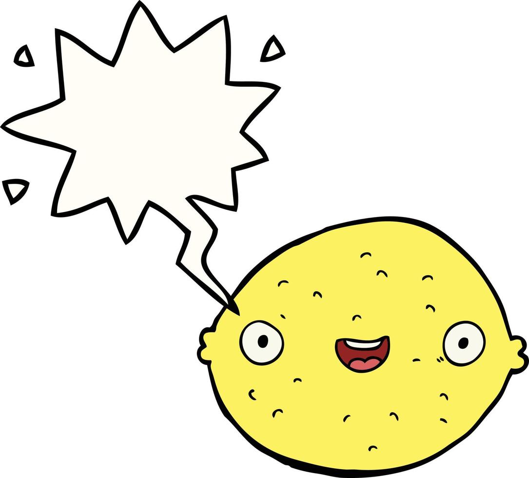 cartoon lemon and speech bubble vector