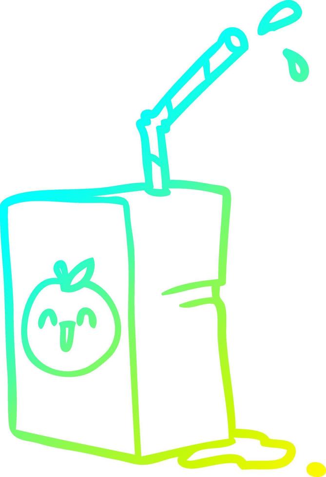 cold gradient line drawing apple juice box vector