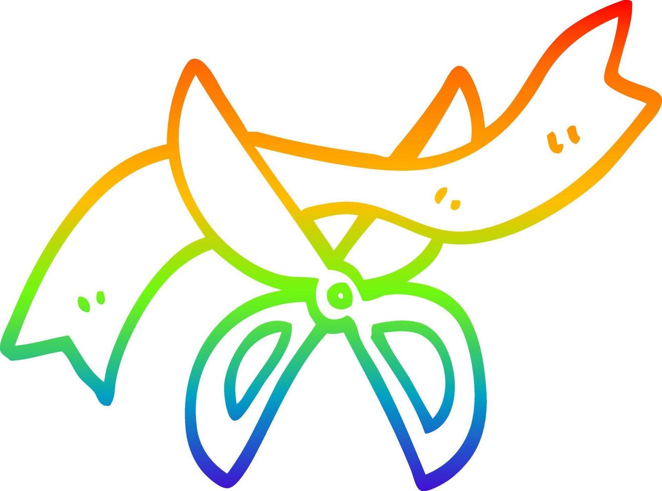 rainbow gradient line drawing cartoon ceremony scissors vector